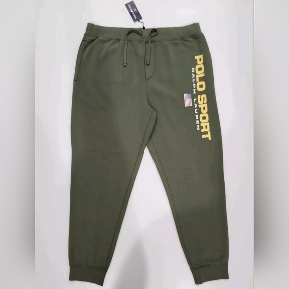 Polo Sport Ralph Lauren Red Rocks Fleece Jogger Sweatpants Olive Size XXL NWT